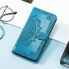 Leather Case Stands Fashionable Pattern Flip Cover Holder S07D for Huawei Honor 80 SE 5G Blue