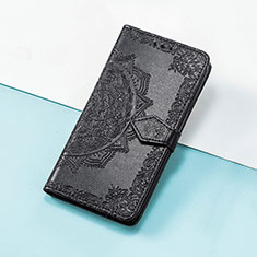 Leather Case Stands Fashionable Pattern Flip Cover Holder S07D for Huawei Honor Magic3 Pro 5G Black