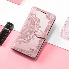 Leather Case Stands Fashionable Pattern Flip Cover Holder S07D for Huawei Honor Magic5 Pro 5G Rose Gold