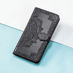 Leather Case Stands Fashionable Pattern Flip Cover Holder S07D for Huawei Nova 10 Black