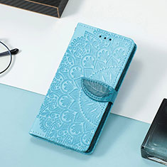 Leather Case Stands Fashionable Pattern Flip Cover Holder S08D for Huawei Honor 60 SE 5G Blue