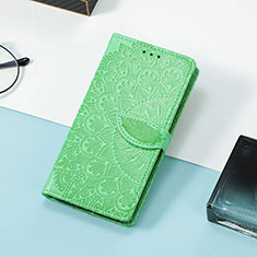 Leather Case Stands Fashionable Pattern Flip Cover Holder S08D for Huawei Y7p Green