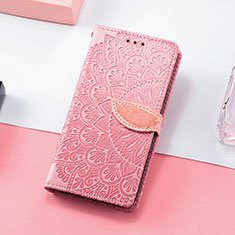 Leather Case Stands Fashionable Pattern Flip Cover Holder S08D for Huawei Y7p Rose Gold