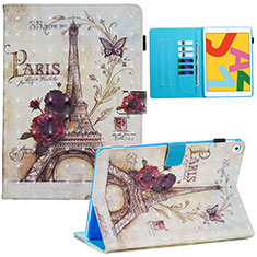 Leather Case Stands Fashionable Pattern Flip Cover Holder Y01B for Apple iPad 10.2 (2020) White