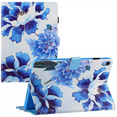 Leather Case Stands Fashionable Pattern Flip Cover Holder Y01B for Apple iPad 10.9 (2022) Blue
