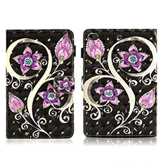 Leather Case Stands Fashionable Pattern Flip Cover Holder Y01B for Apple iPad Mini 4 Black