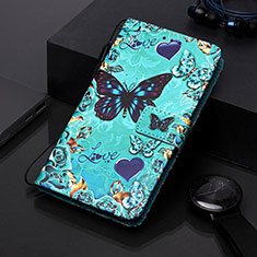 Leather Case Stands Fashionable Pattern Flip Cover Holder Y01B for Samsung Galaxy A20s Sky Blue