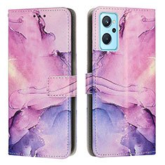 Leather Case Stands Fashionable Pattern Flip Cover Holder Y01X for Realme 10 5G Purple