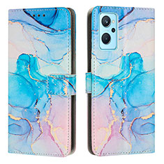 Leather Case Stands Fashionable Pattern Flip Cover Holder Y01X for Realme 10 5G Sky Blue