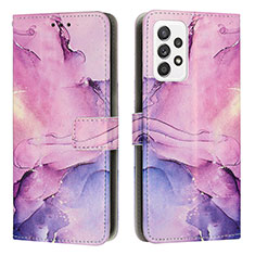 Leather Case Stands Fashionable Pattern Flip Cover Holder Y01X for Samsung Galaxy A23 5G Purple