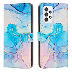 Leather Case Stands Fashionable Pattern Flip Cover Holder Y01X for Samsung Galaxy A23 5G Sky Blue