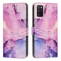 Leather Case Stands Fashionable Pattern Flip Cover Holder Y01X for Samsung Galaxy M02s Purple