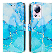 Leather Case Stands Fashionable Pattern Flip Cover Holder Y01X for Xiaomi Mi 13 Lite 5G Blue