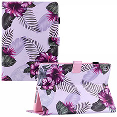 Leather Case Stands Fashionable Pattern Flip Cover Holder Y02B for Apple iPad Air Purple