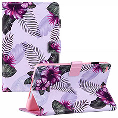 Leather Case Stands Fashionable Pattern Flip Cover Holder Y02B for Apple iPad Mini 4 Purple