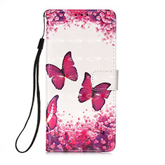 Leather Case Stands Fashionable Pattern Flip Cover Holder Y02B for Apple iPhone 15 Plus Hot Pink