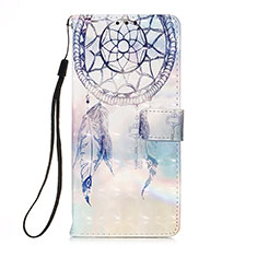 Leather Case Stands Fashionable Pattern Flip Cover Holder Y02B for Apple iPhone 15 Plus Mint Blue