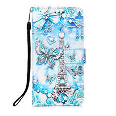 Leather Case Stands Fashionable Pattern Flip Cover Holder Y02B for Xiaomi POCO C3 Mint Blue