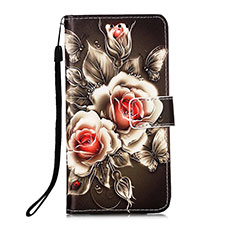 Leather Case Stands Fashionable Pattern Flip Cover Holder Y02B for Xiaomi Redmi 10C 4G Red