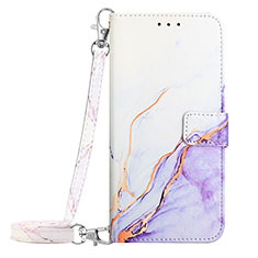 Leather Case Stands Fashionable Pattern Flip Cover Holder Y03B for Huawei Honor Magic5 Pro 5G Purple