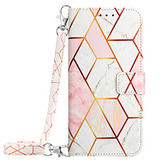 Leather Case Stands Fashionable Pattern Flip Cover Holder Y03B for Huawei Honor Magic5 Pro 5G White