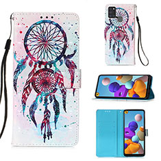 Leather Case Stands Fashionable Pattern Flip Cover Holder Y03B for Samsung Galaxy A21s Mixed
