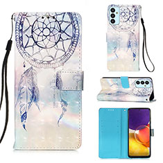 Leather Case Stands Fashionable Pattern Flip Cover Holder Y03B for Samsung Galaxy A25 5G Mint Blue