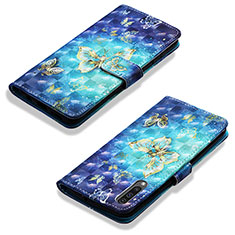 Leather Case Stands Fashionable Pattern Flip Cover Holder Y03B for Samsung Galaxy A50 Sky Blue