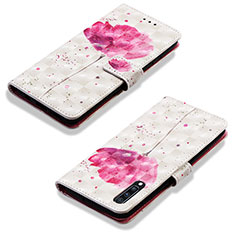 Leather Case Stands Fashionable Pattern Flip Cover Holder Y03B for Samsung Galaxy A70 Pink