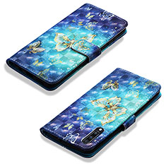 Leather Case Stands Fashionable Pattern Flip Cover Holder Y03B for Samsung Galaxy A70S Sky Blue