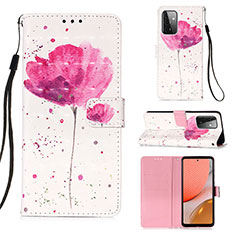 Leather Case Stands Fashionable Pattern Flip Cover Holder Y03B for Samsung Galaxy A72 5G Pink