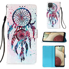 Leather Case Stands Fashionable Pattern Flip Cover Holder Y03B for Samsung Galaxy F12 Mixed