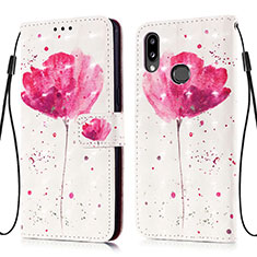 Leather Case Stands Fashionable Pattern Flip Cover Holder Y03B for Samsung Galaxy M01s Pink