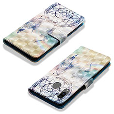 Leather Case Stands Fashionable Pattern Flip Cover Holder Y03B for Samsung Galaxy M10S Mint Blue
