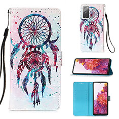 Leather Case Stands Fashionable Pattern Flip Cover Holder Y03B for Samsung Galaxy S20 FE 4G Mixed