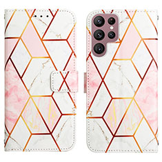 Leather Case Stands Fashionable Pattern Flip Cover Holder Y03B for Samsung Galaxy S21 Ultra 5G Mixed