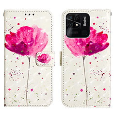 Leather Case Stands Fashionable Pattern Flip Cover Holder Y03B for Xiaomi Redmi 10 Power Pink