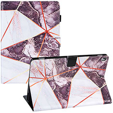 Leather Case Stands Fashionable Pattern Flip Cover Holder Y04B for Apple iPad 10.2 (2020) Clove Purple