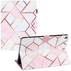 Leather Case Stands Fashionable Pattern Flip Cover Holder Y04B for Apple iPad 10.2 (2020) Pink