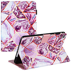 Leather Case Stands Fashionable Pattern Flip Cover Holder Y04B for Apple iPad Mini 4 Purple