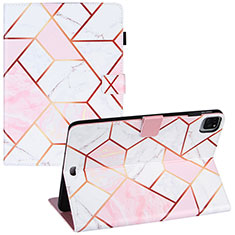 Leather Case Stands Fashionable Pattern Flip Cover Holder Y04B for Apple iPad Pro 11 (2020) Pink