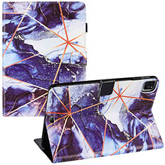 Leather Case Stands Fashionable Pattern Flip Cover Holder Y04B for Apple iPad Pro 11 (2020) Purple