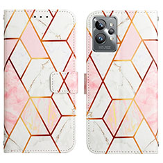 Leather Case Stands Fashionable Pattern Flip Cover Holder Y04B for Realme GT2 Pro 5G White