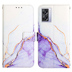 Leather Case Stands Fashionable Pattern Flip Cover Holder Y04B for Realme V23 5G Purple