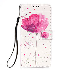 Leather Case Stands Fashionable Pattern Flip Cover Holder Y04B for Samsung Galaxy S21 FE 5G Pink