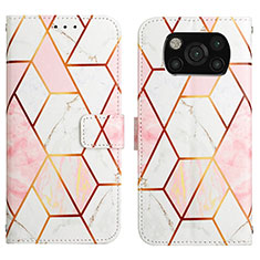 Leather Case Stands Fashionable Pattern Flip Cover Holder Y04B for Xiaomi Poco X3 Pro White