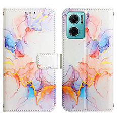 Leather Case Stands Fashionable Pattern Flip Cover Holder Y04B for Xiaomi Redmi Note 11E 5G Blue