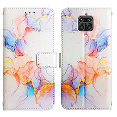 Leather Case Stands Fashionable Pattern Flip Cover Holder Y04B for Xiaomi Redmi Note 9 Pro Max Blue
