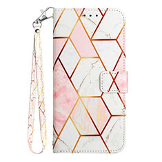 Leather Case Stands Fashionable Pattern Flip Cover Holder Y05B for Samsung Galaxy F12 White