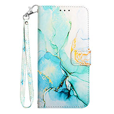 Leather Case Stands Fashionable Pattern Flip Cover Holder Y05B for Samsung Galaxy M33 5G Green
